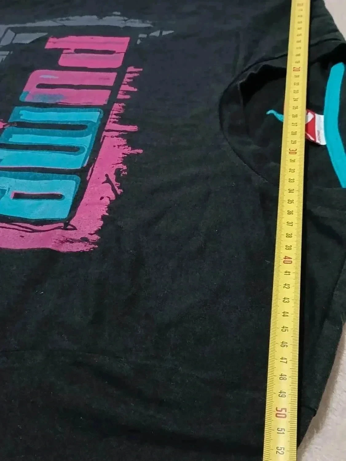 T-shirt Puma XL zwart grafisch ontwerp roze blauw – photo 13